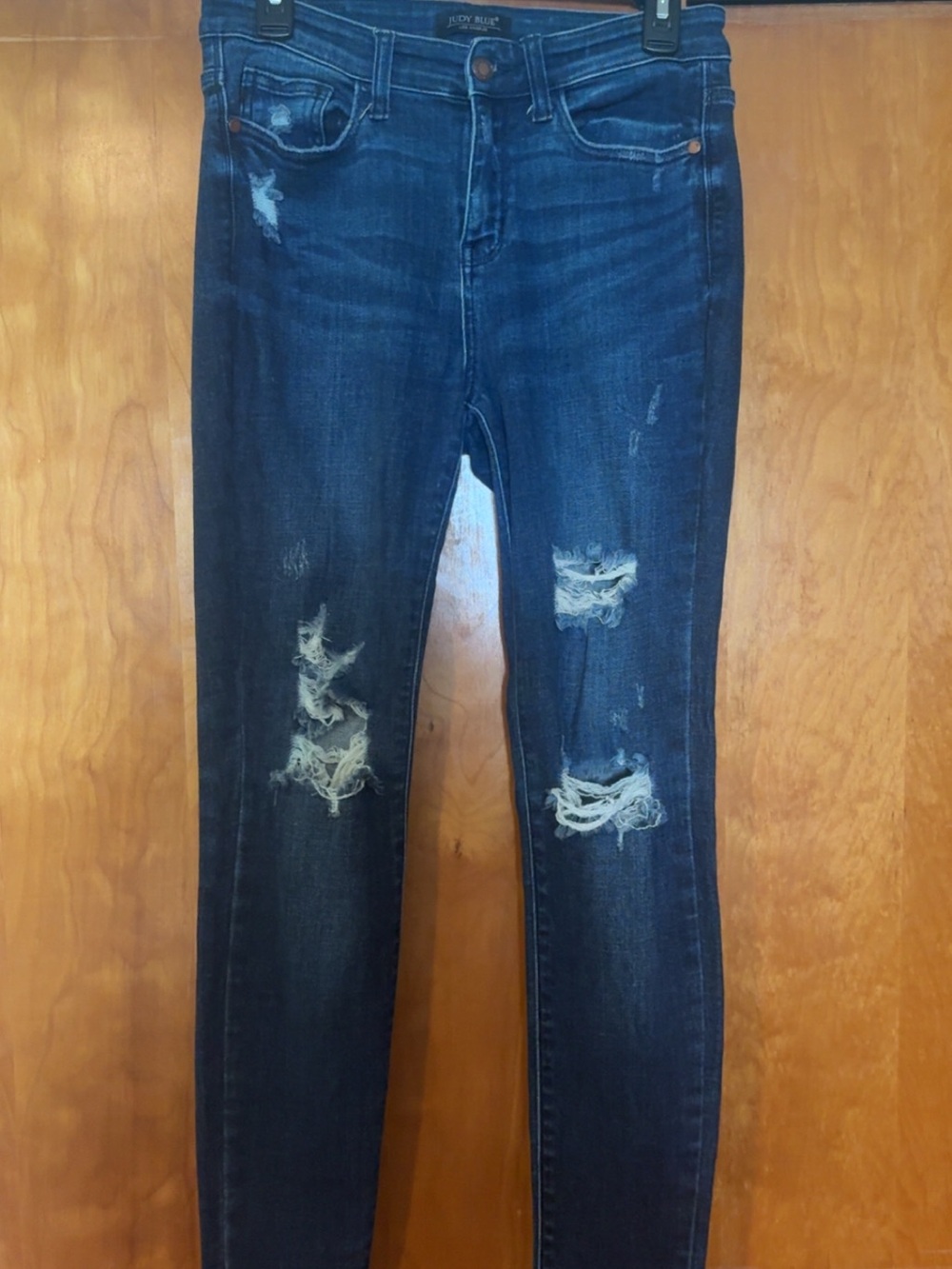 Judy Blue Dark Blue Distressed Skinny Jeans